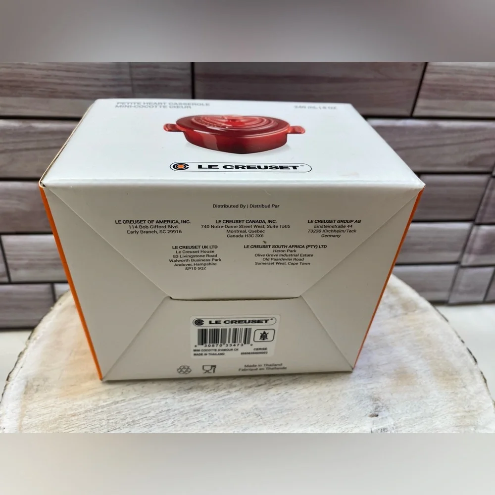 Le Creuset ❤️Cerise Red Petite Heart Casserole Mini Cocotte Ramekin NIB